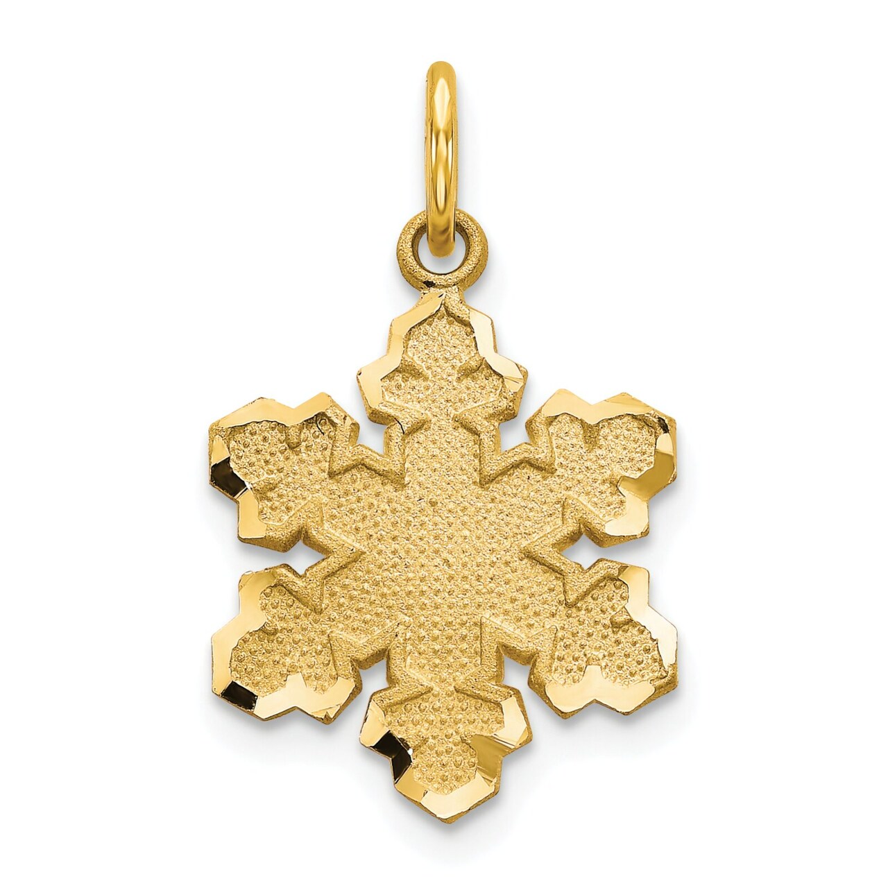 10K Yellow Gold Snowflake Charm Jewelry FindingKing 20 X 22mm